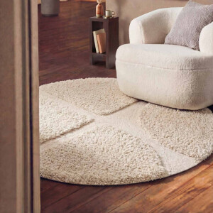 Vloerkleed Jasper Rond - Crème Xcm - Polyester - Dekbed-Discounter.nl