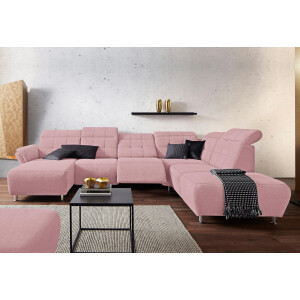 Places of Style Zithoek Manhattan U-vorm bank met elektrische relaxfunctie, verstelbare armleuningen