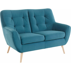 exxpo - sofa fashion 2-zitsbank Scandi, comfortabel, verfijnde rugkussens voor meer zitcomfort actuele kleuren in hoogwaardige bekledingskwaliteiten, houten voet