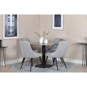 Nohr Ronde Eettafel 'Lenton' Marmer, 106cm, kleur Donkergrijs