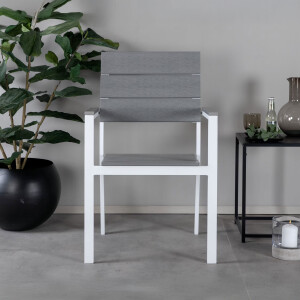 Nohr Tuinstoel 'Ethen' kleur Wit/Grijs