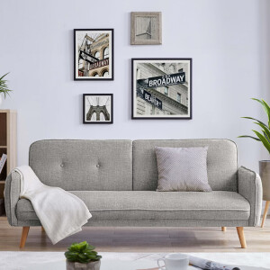 Artistiq 3-zits Slaapbank 'Betti' kleur Lichtgrijs