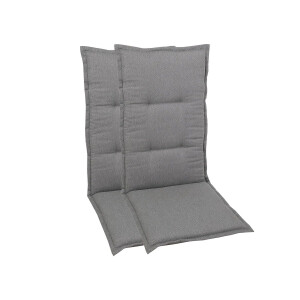GO-DE Textil Tuinkussen (Stoelkussens voor stoelen met een normale rugleuning, Grijs)