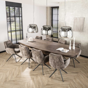 LifestyleFurn Deens Ovale Eettafel 'Willem' Acaciahout, 300 x 120cm