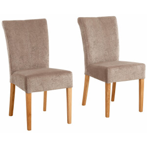 Home affaire Eetkamerstoel Queen Polsterstoel BESTSELLER verschillende type bekleding, massief houten onderstel (set)