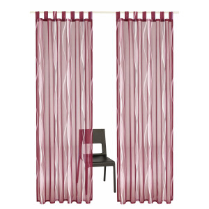 my home Gordijn Dimona set van 2, voile, polyester, golven (2 stuks)