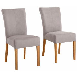 Home affaire Eetkamerstoel Queen Polsterstoel BESTSELLER verschillende type bekleding, massief houten onderstel (set)