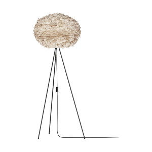 Eos Large vloerlamp light brown - met tripod zwart - Ø 65 cm