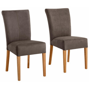 Home affaire Eetkamerstoel Queen Polsterstoel BESTSELLER verschillende type bekleding, massief houten onderstel (set)