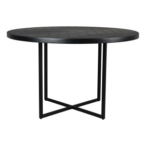 Dutchbone Ronde Eettafel 'Class' Acaciahout, 120cm, kleur Zwart