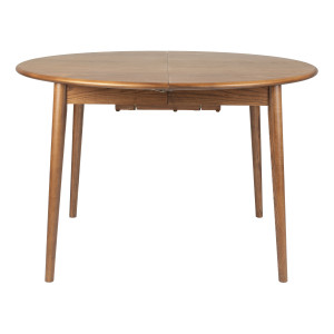 Zuiver Uitschuifbare Ronde Eettafel 'Twist' Walnoot, 120-160 x 120cm