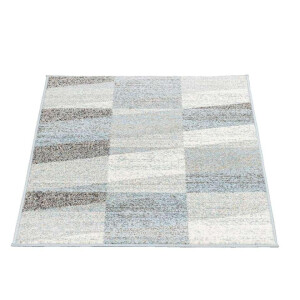 Leen Bakker - Vloerkleed Casa Diagonaal - Grijs - 80x150 Cm - Polypropyleen - Grijs#Blauw