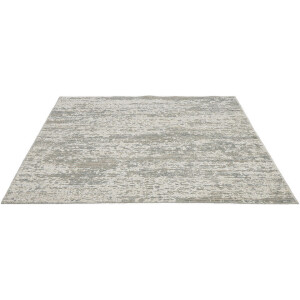 Leen Bakker - Vloerkleed Angul - Crème/grijsgroen - 200x290 Cm - Polyester/Jute - Crème#Groen#Grijs