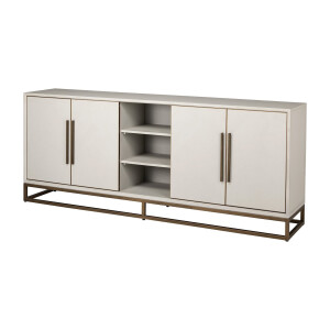 Richmond Dressoir 'Whitebone' Eiken en Brass, 225cm, kleur Verona Grey