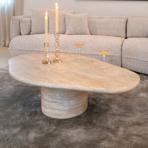 Richmond Organische Salontafel 'Fictus' Travertin look, 130 x 80cm