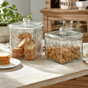Glazen pot set van 2 Cherie