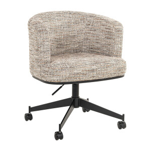 Richmond Draaibare Eetkamerstoel 'Rochenne' Op wielen, kleur Naturel