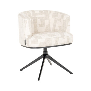 Richmond Draaibare Eetkamerstoel 'Cheyenne' Graffic stof, kleur Beige