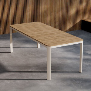 Nohr Tuintafel 'Anndria' 210 x 90cm, Aintwood, kleur Beige/Houtlook