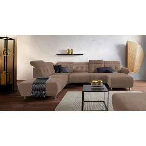 Places of Style Zithoek Manhattan U-vorm bank met elektrische relaxfunctie, verstelbare armleuningen