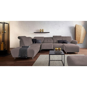 Places of Style Zithoek Manhattan U-vorm bank met elektrische relaxfunctie, verstelbare armleuningen