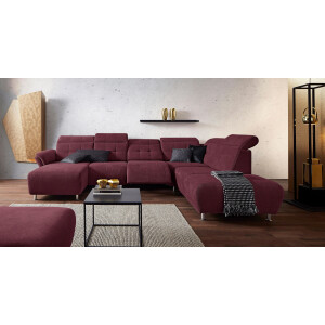 Places of Style Zithoek Manhattan U-vorm bank met elektrische relaxfunctie, verstelbare armleuningen