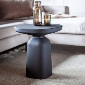 By-Boo Bijzettafel 'Squand' ø45cm, kleur Zwart