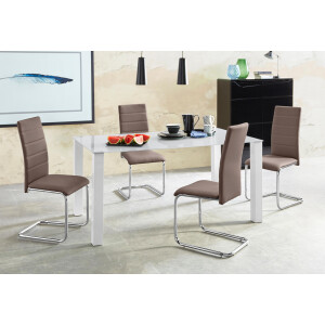 INOSIGN Eethoek Normadora met glazen tafel, vrijstaande stoel belastbaar tot 120 kg (set, 5-delig)