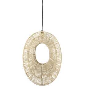 By-Boo Hanglamp 'Ovo' 1-lamps, 50 x 19cm, kleur Naturel