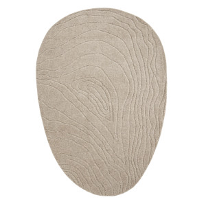 By-Boo Organisch Vloerkleed 'Pebble' Wol, 190 x 290cm, kleur Beige