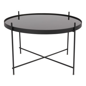 Zuiver Ronde Salontafel 'Cupid' Glas, kleur Zwart