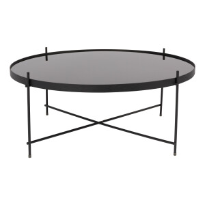 Zuiver Ronde Salontafel 'Cupid' Glas, 82cm, kleur Zwart