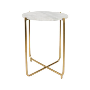 ZILT Bijzettafel 'Valdemar' Marmer, 45cm, kleur Wit