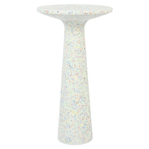 Zuiver Ronde Bijzettafel 'Victoria' Terrazzo, 56cm hoog, kleur Wit