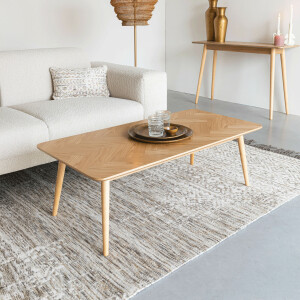 ZILT Salontafel 'Hany' Eikenhout Visgraat, 120 x 60cm, kleur Naturel