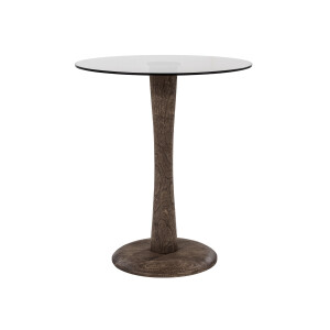 By-Boo Bijzettafel 'Boogie' Mangohout en glas, 60cm, kleur Bruin