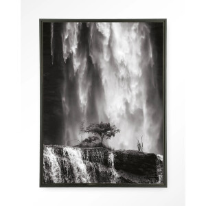 Urban Cotton Wandkleed 'Germinate' 80 x 110cm in Floating Frame - black
