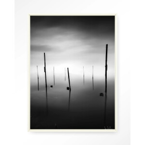 Urban Cotton Wandkleed 'Fall In' 80 x 110cm in Floating Frame - off white
