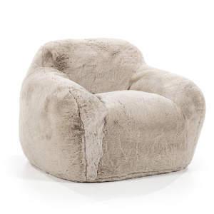By-Boo Fauteuil 'Hug' Fluffy, kleur Taupe