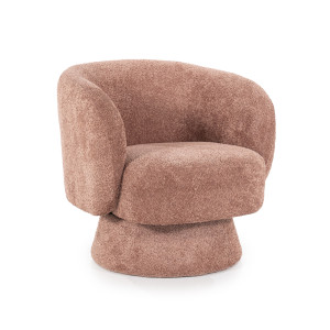 By-Boo Draaifauteuil 'Balou' Bouclé, kleur Terracotta