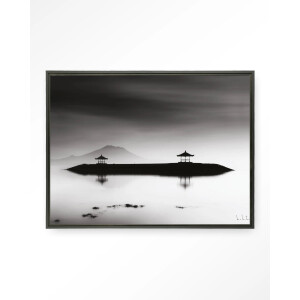 Urban Cotton Wandkleed 'Harmony Bali' 80 x 110cm in Floating Frame - black