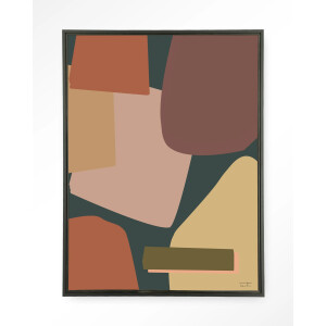 Urban Cotton Wandkleed 'Nuance' 145 x 190cm in Floating Frame - black