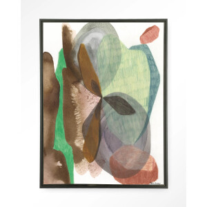 Urban Cotton Wandkleed 'Grounding' 80 x 110cm in Floating Frame - black