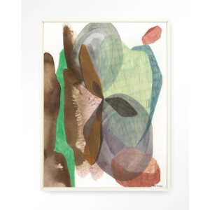 Urban Cotton Wandkleed 'Grounding' 80 x 110cm in Floating Frame - off white