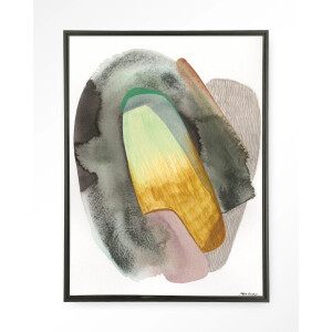 Urban Cotton Wandkleed 'Airborne' 145 x 190cm in Floating Frame - black