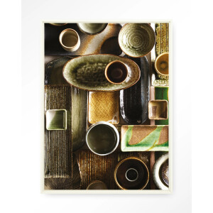 Urban Cotton Wandkleed 'Moss' 110 x 145cm in Floating Frame - off white