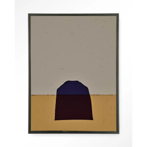 Urban Cotton Wandkleed 'Geen Paars' 80 x 110cm in Floating Frame - black