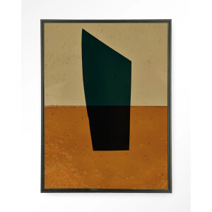 Urban Cotton Wandkleed 'Geen Groen' 80 x 110cm in Floating Frame - black