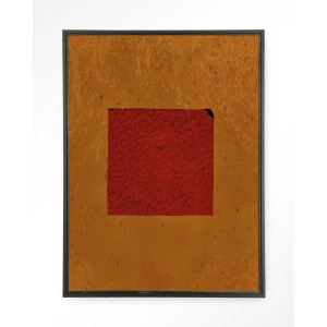 Urban Cotton Wandkleed 'Geen Rood' 110 x 145cm in Floating Frame - black
