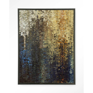 Urban Cotton Wandkleed 'Drops' 110 x 145cm in Floating Frame - black